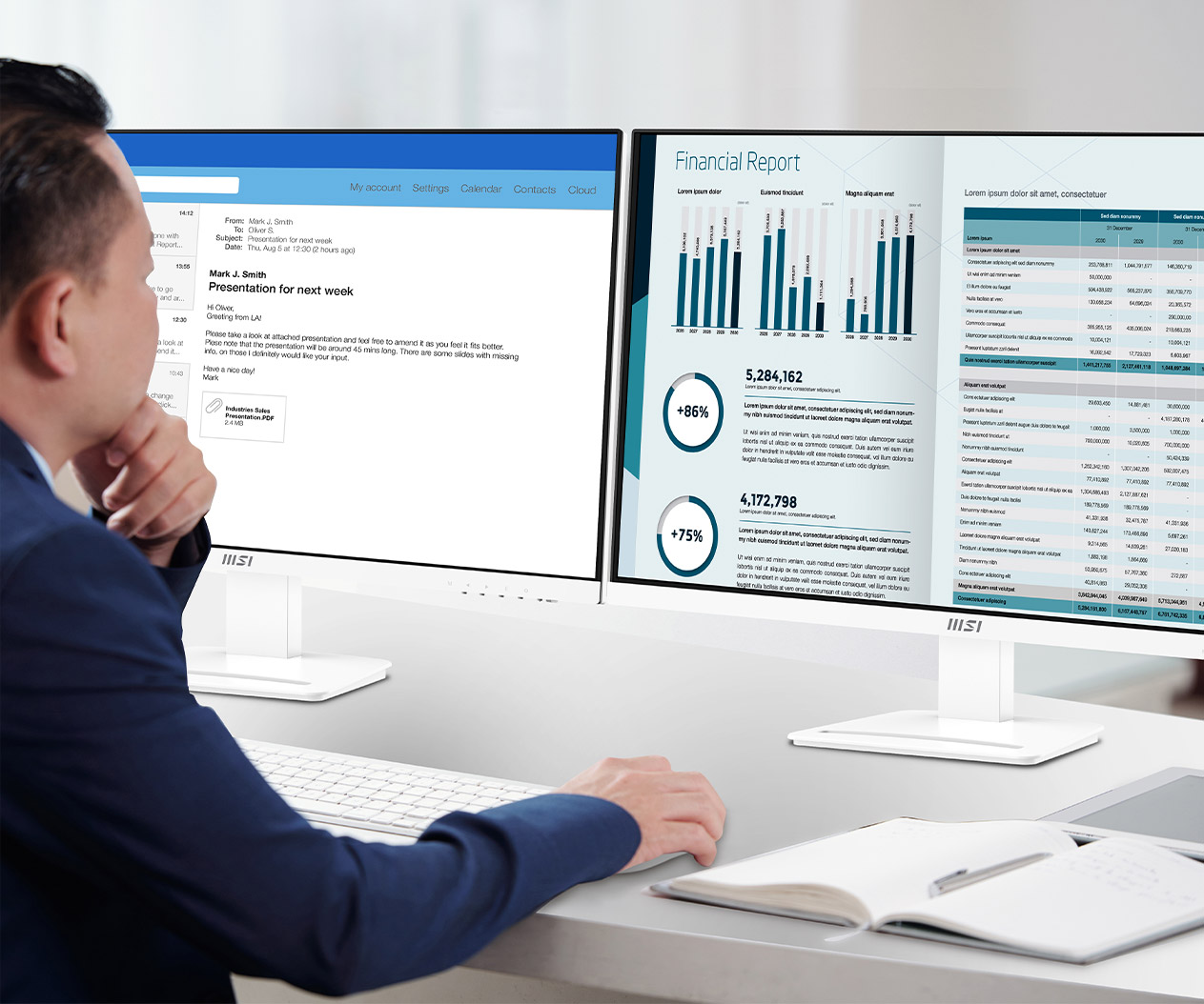 MSI Pro MP273AW, 27'' Monitor, 1920 x 1080 (FHD), IPS, 100Hz, TUV